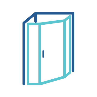 Neo Corner Layout Custom Shower Doors Icon